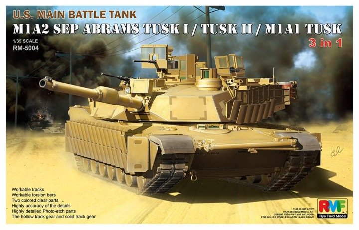 Rye Field Model 5004 US Main Battle Tank M1A2 SEP Abrams TUSK I / TUSK II / M1A1 TUSK