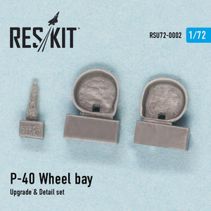 RESKIT RSU72-0002 P-40 D, EF, K, M, N Baie de train d&amp;#39;atterrissage pour Special Hobby, Academy, Hasegawa, Sword, Az-models 1/72