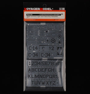 Gabarits de pochoirs pour char léger de l&amp;#39;armée américaine de la Seconde Guerre mondiale, modèle Voyager PEA120, échelle 1/35