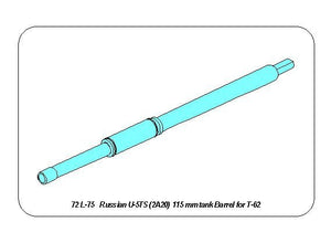 Canon Aber 72L-75 U-5TS(2A20) de 115 mm pour char russe T6 à l&amp;#39;échelle 1/72 – immagine 10