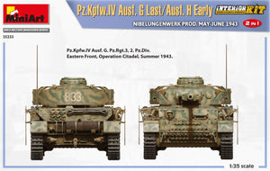 MiniArt 35333 Pz.Kpfw.IV Ausf. G Last/Ausf. H Early. NIBELUNGENWERK PROD. MAY-JUNE 1943. 2 IN 1 INTERIOR KIT 1/35 – zdjęcie 9