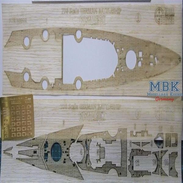 Cuirassé Bismarck (Meng PS-003) Wood Hunter W70151 1/700