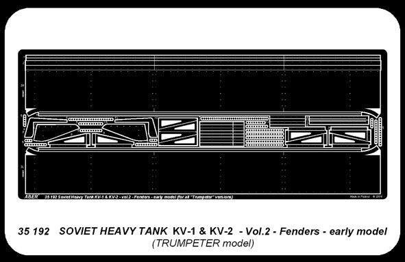 Aber 35192 Char lourd russe KV-1, KV-2 - vol. 2 - ensemble supplémentaire - garde-boues, modèle ancien (1/35) – image 4