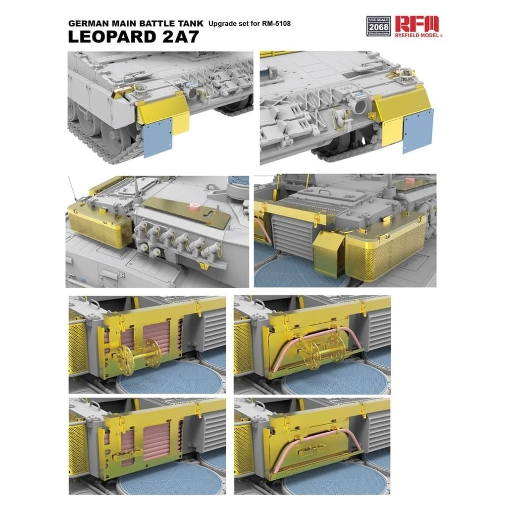 Kit d&amp;#39;amélioration Rye Field Model 2068 pour char de combat principal allemand Leopard 2 A7 (RFM 5108, échelle 1/35) – Bild 3