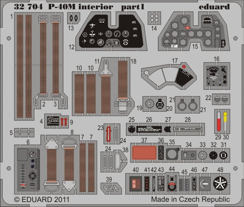 Eduard 32704 P-40M intérieur SA 1/32 Hasegawa