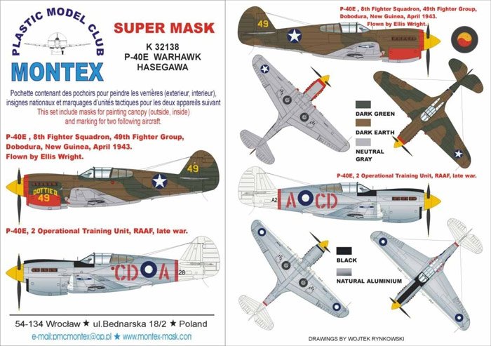 Montex K32138 P-40E (USAAF et Australie) 1/32