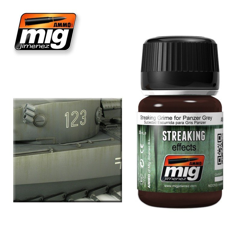 Ampoil Mig Jimenez 1202 Streaking Grime pour Panzer Gray 35 ml