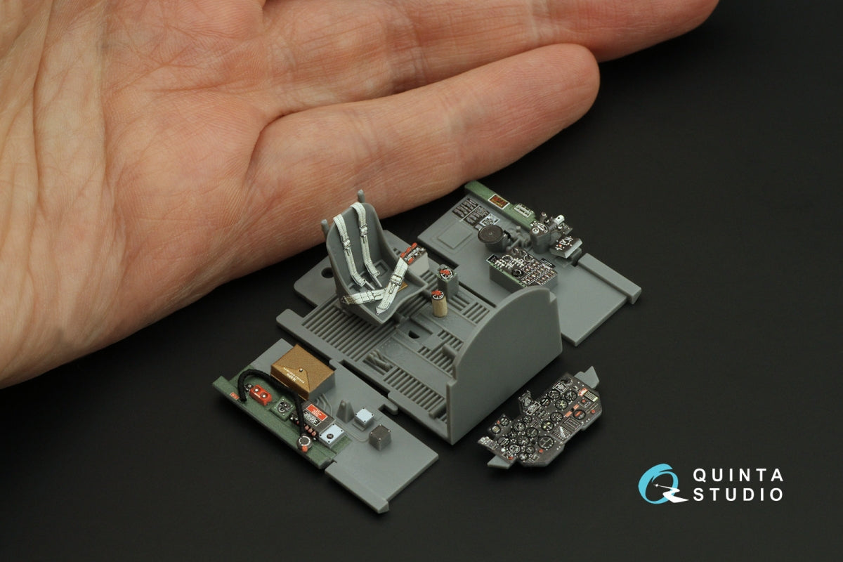 Intérieur imprimé en 3D et coloré sur papier décalcomanie Quinta Studio QD48412 P-47D Thunderbolt Bubbletop (Tamiya) 1/48 – Bild 6