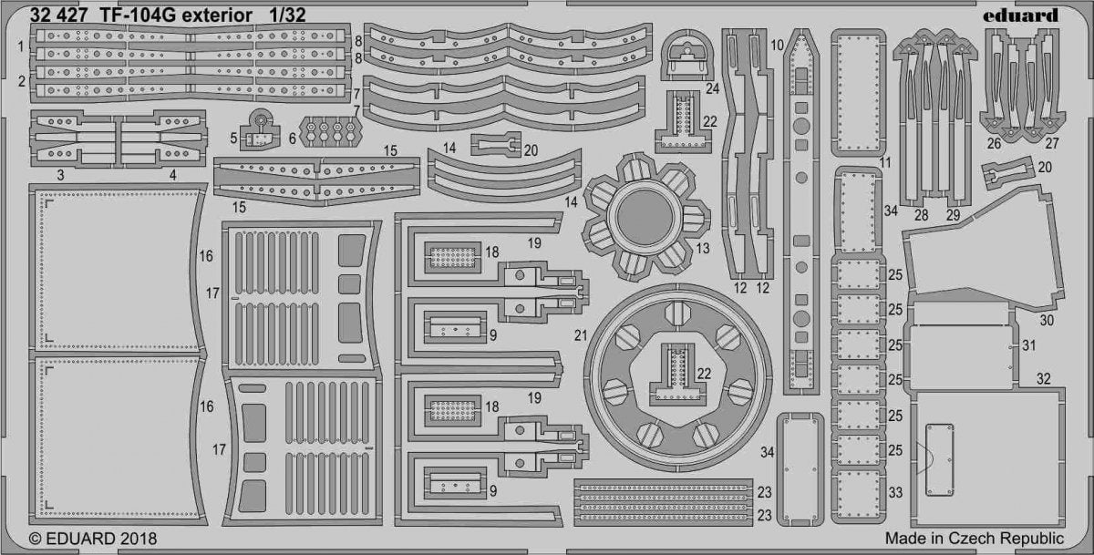 Eduard 32427 TF-104G extérieur ITALERI 1/32