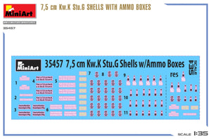 MiniArt 35457 7.5 cm Kw.K Stu.G SHELLS WITH AMMO BOXES 1/35 – image 4