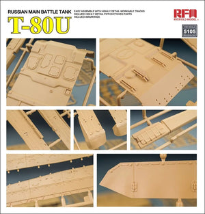 Maquette Rye Field 5105 Char de combat principal russe T-80U 1/35 – image 8