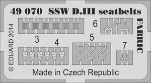 Ceintures de sécurité Eduard 49070 SSW D. III en tissu, échelle 1/48, Eduard – immagine 2