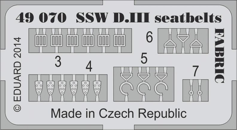 Ceintures de sécurité Eduard 49070 SSW D. III en tissu, échelle 1/48, Eduard – immagine 2