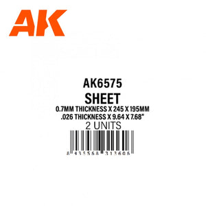 AK Interactive AK6575 0.7MM THICKNESS X 245 X 195MM – STYRENE SHEET – (2 UNITS) – zdjęcie 2
