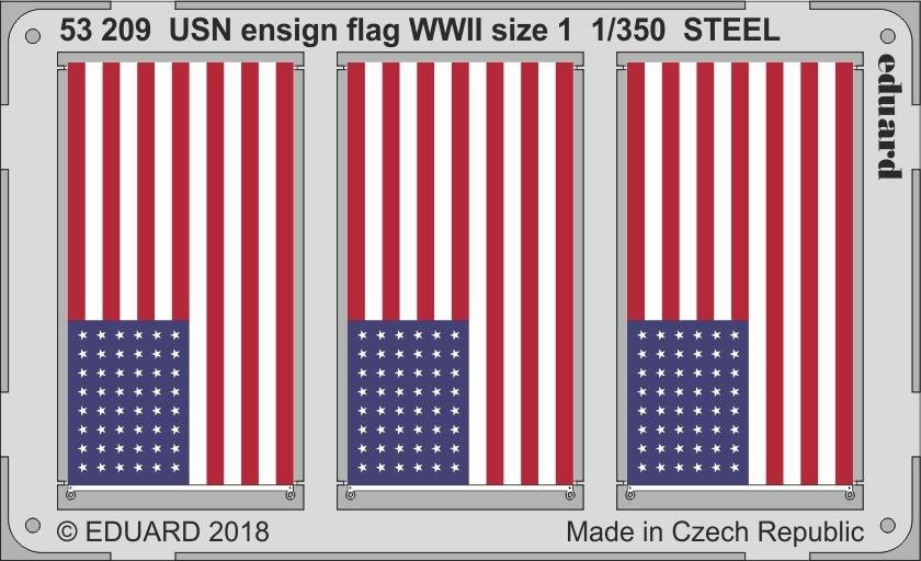 Eduard 53209 Drapeau de l&amp;#39;US Navy, Seconde Guerre mondiale, taille 1, acier, échelle 1/350