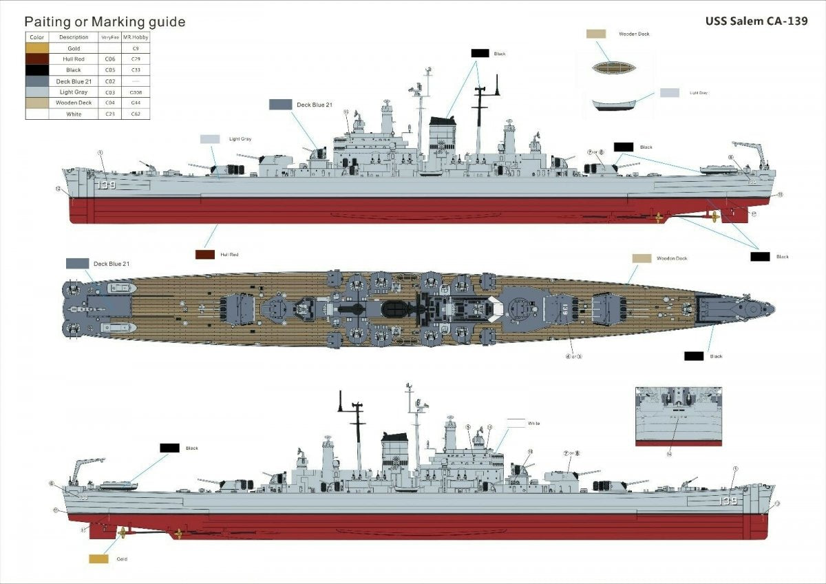 Très Incendie VF700908 USS Salem CA-139 1/700 – image 2