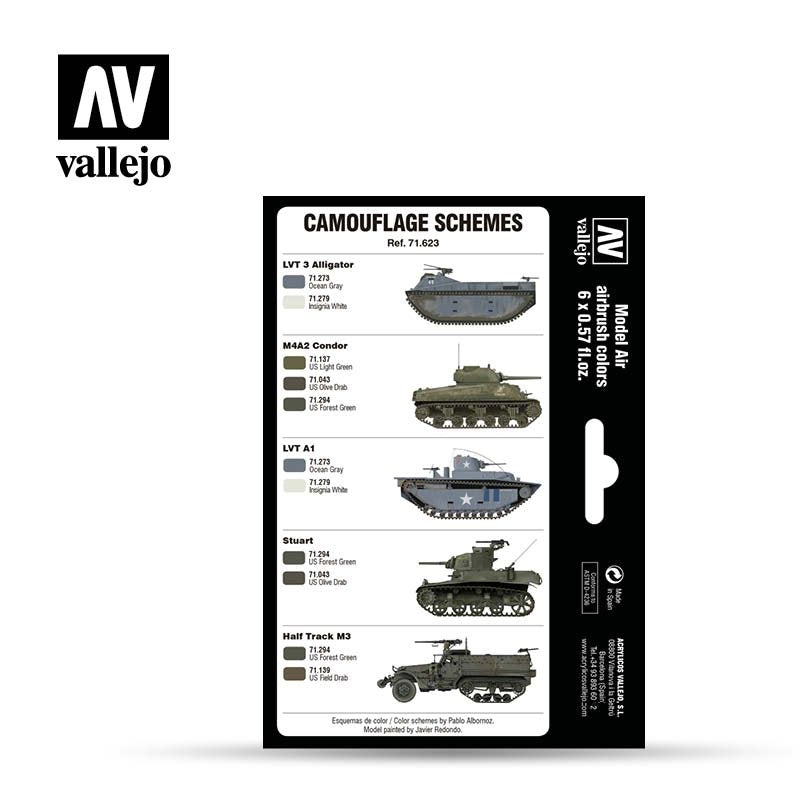 Vallejo 71623 Couleurs USMC Seconde Guerre mondiale, motifs verts et gris, 1942-1945, 6 x 17 ml – Bild 2