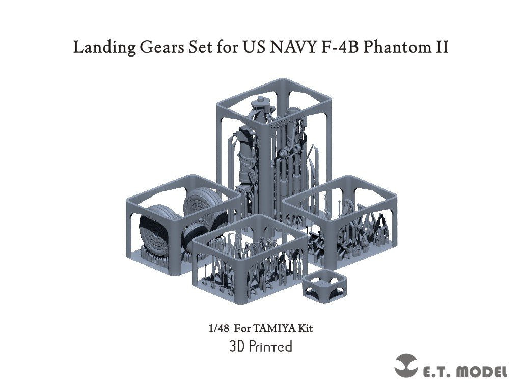 Train d&amp;#39;atterrissage ET Model P48-001 pour F-4B Phantom II de l&amp;#39;US Navy (impression 3D) à l&amp;#39;échelle 1/48