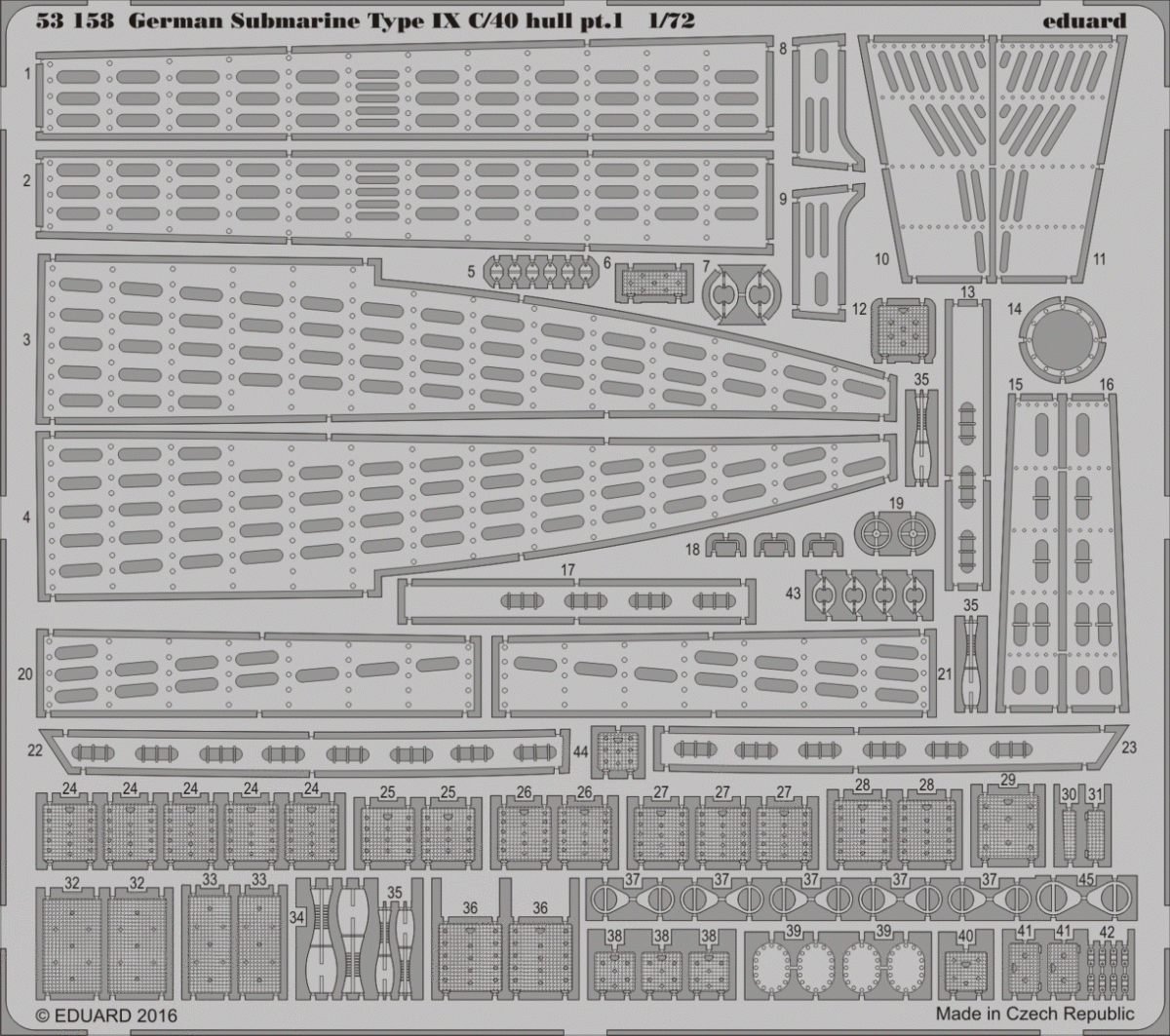 Eduard 53158 Sous-marin allemand Type IX C/40 coque partie 1 REVELL 1/72