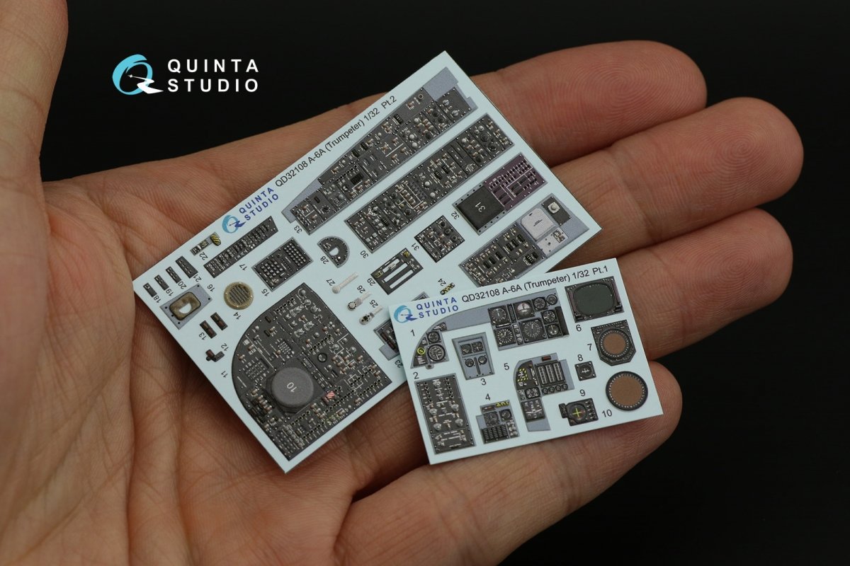 Intérieur imprimé en 3D et coloré sur papier décalcomanie Quinta Studio QDS-32108 A-6A Intruder (Trumpeter) (Petite version) 1/32 – immagine 10