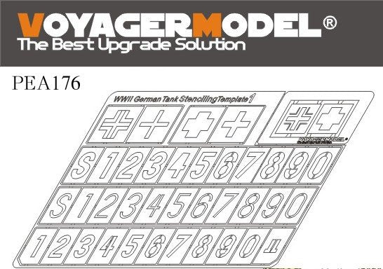 Gabarit de pochoir pour char allemand de la Seconde Guerre mondiale Voyager Model PEA176, échelle 1/35