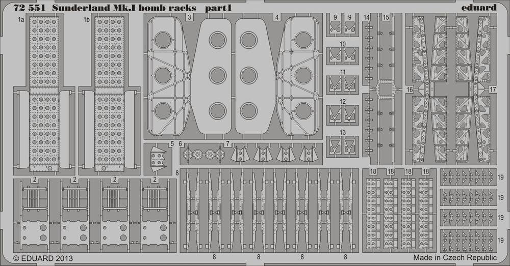 Eduard 72551 Sunderland Mk. et supports de bombes 1/72 ITALERI