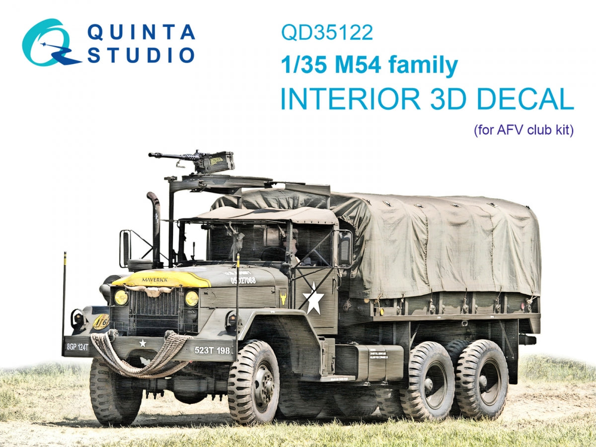 Intérieur coloré imprimé en 3D sur papier décalcomanie pour la famille M54 de Quinta Studio QD35122 (AFV club) 1/35