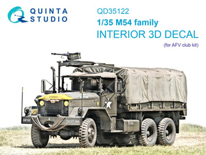 Intérieur coloré imprimé en 3D sur papier décalcomanie pour la famille M54 de Quinta Studio QD35122 (AFV club) 1/35