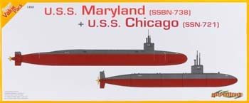 Maquette Cyber ​​Hobby 1047 USS Maryland/USS Chicago (1/350)