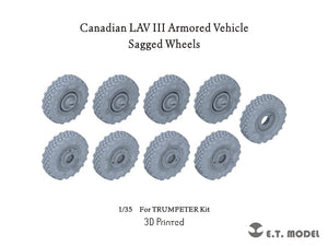 Roues affaissées pour véhicule blindé Stryker de l&amp;#39;armée américaine (modèle ET P35-155) - Kit TRUMPETER au 1/35