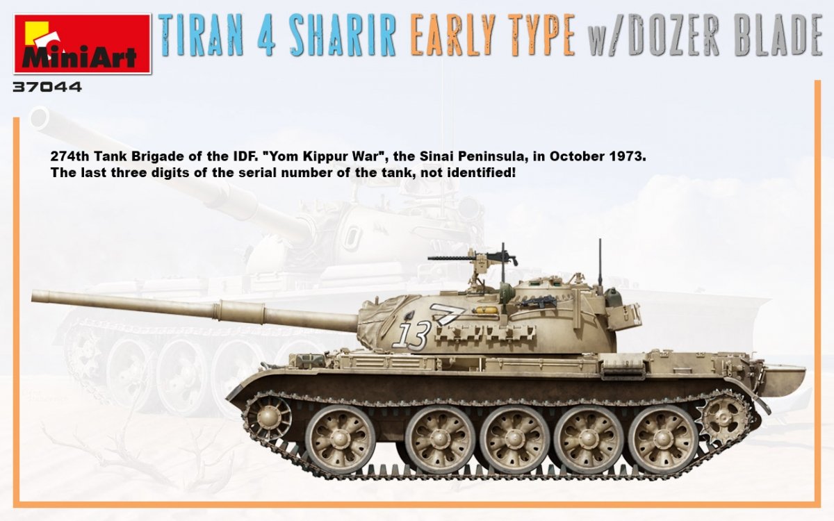 MiniArt 37044 TIRAN 4 Sharir Early Type avec lame de bulldozer 1/35 – image 6
