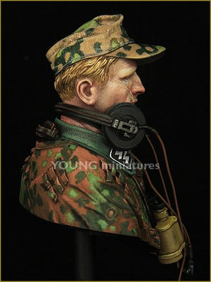 Young Miniatures YM1851 Officier de char SS allemand WAFFEN, Seconde Guerre mondiale, échelle 1/10  – immagine 6