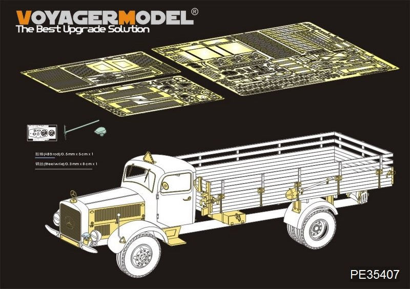 Camion allemand Benz L4500A de la Seconde Guerre mondiale, maquette Voyager PE35407 pour Zvezda 02312, échelle 1/35