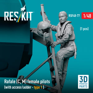 RESKIT RSF48-0077 Rafale (C, M) pilote féminine (avec échelle d&amp;#39;accès - type 1) (1 pièce) (Impression 3D) 1/48 – image 3