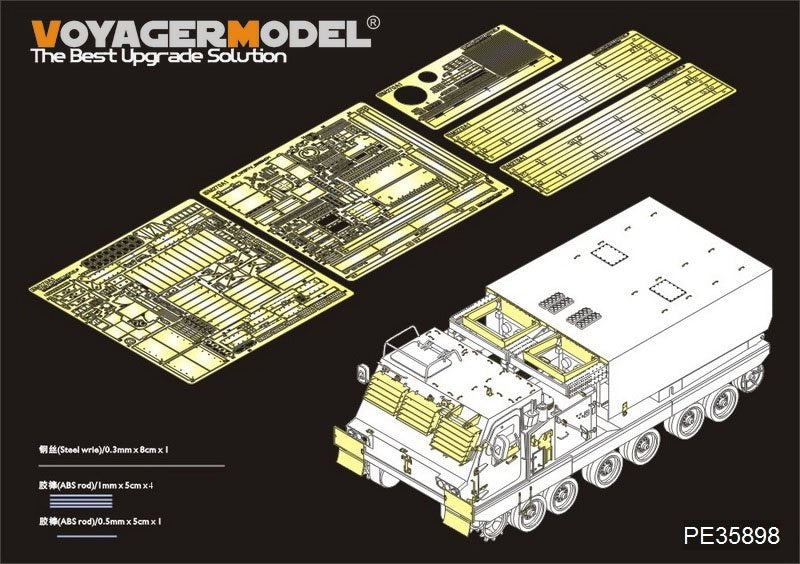 Voyager modèle PE35898 moderne US M270A1 Mittlere Artillerie Racketen système de base pour TRUMPETER 1/35