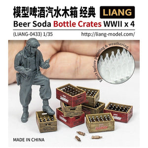 Liang 0433 Caisses de bouteilles de bière et de soda Seconde Guerre mondiale x 4 1/35
