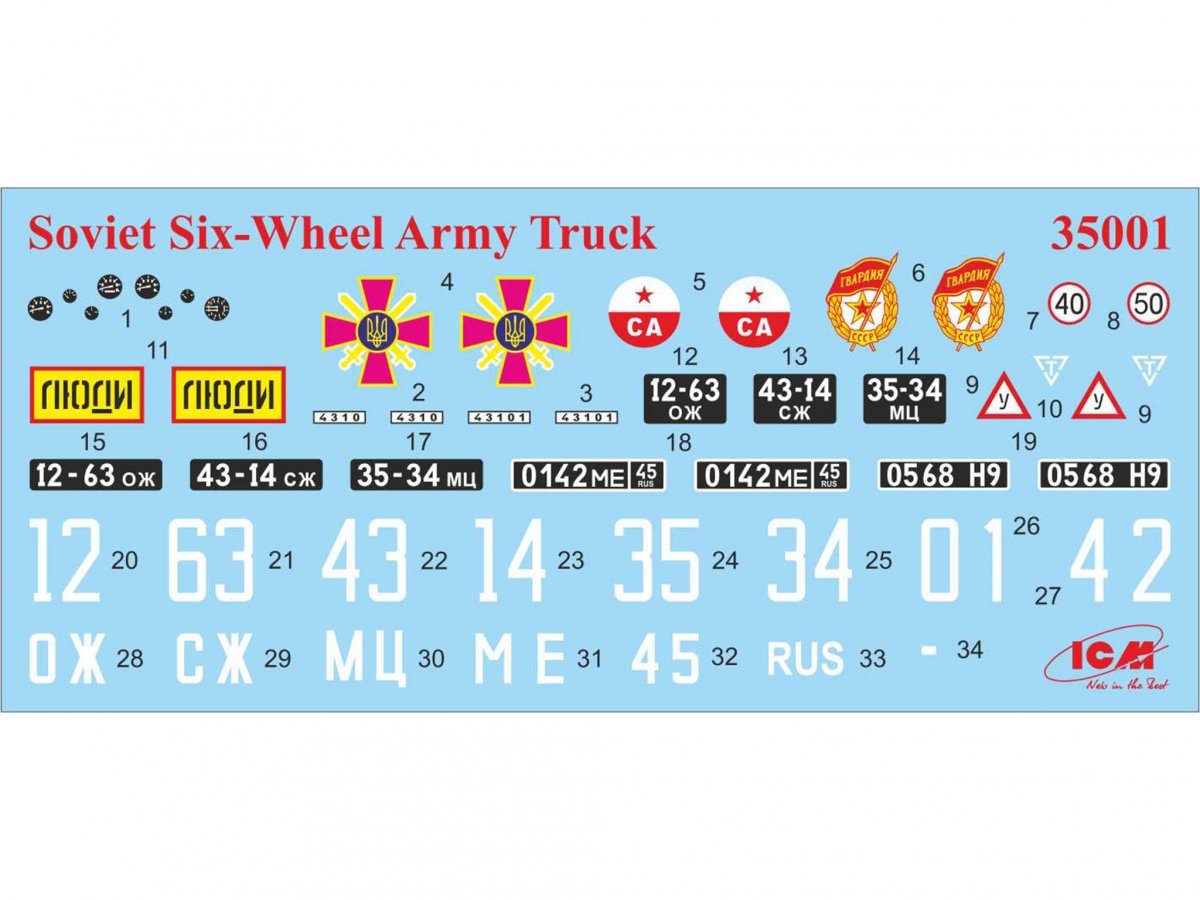 Camion militaire soviétique à six roues avec abri ICM 35002, échelle 1/35 – Bild 13