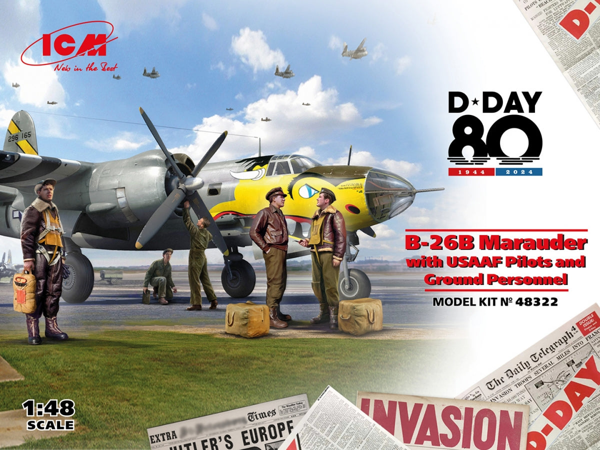 ICM 48322 B-26B Marauder avec pilotes et personnel au sol de l&amp;#39;USAAF 1/48