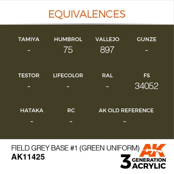 AK Interactive AK11425 Base Gris Field n° 1 (Uniforme vert) 17 ml – Bild 3