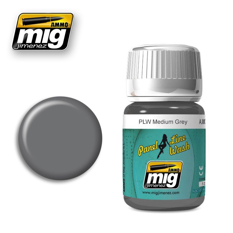 Munitions Mig Jimenez 1601 PLW Gris moyen 35 ml