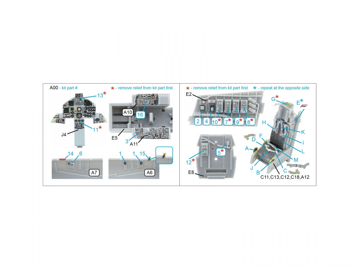Quinta Studio QD72187 F-15C Late/J Late 3D-Printed &amp;amp; colored Interior on decal paper (Fine Molds) 1/72 – image 3