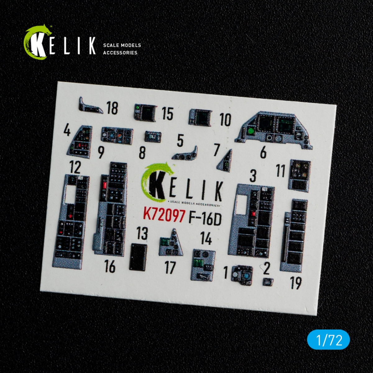 Décalcomanies 3D pour l&amp;#39;intérieur du F-16D (KELIK K72097) pour maquette Revell au 1/72 – image 3
