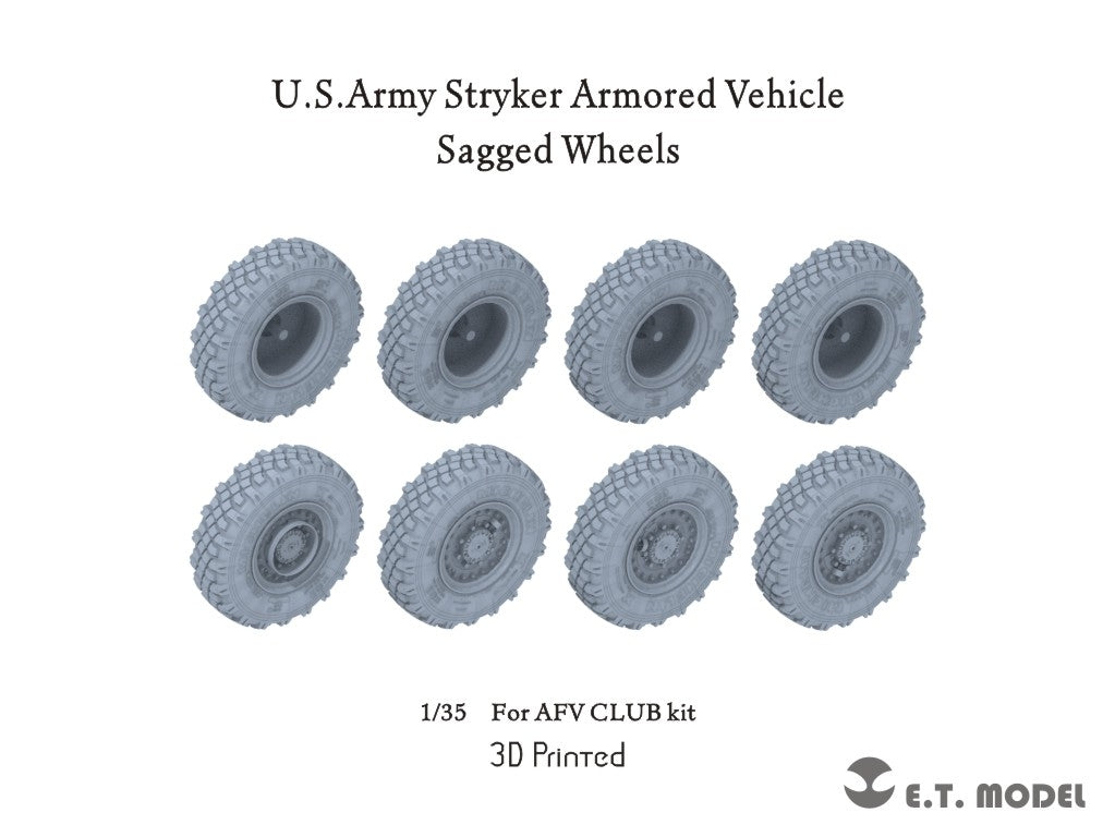 ET Model P35-149 USArmy Stryker Armored Vehicle Sagged Wheels For AFV CLUB kit 1/35