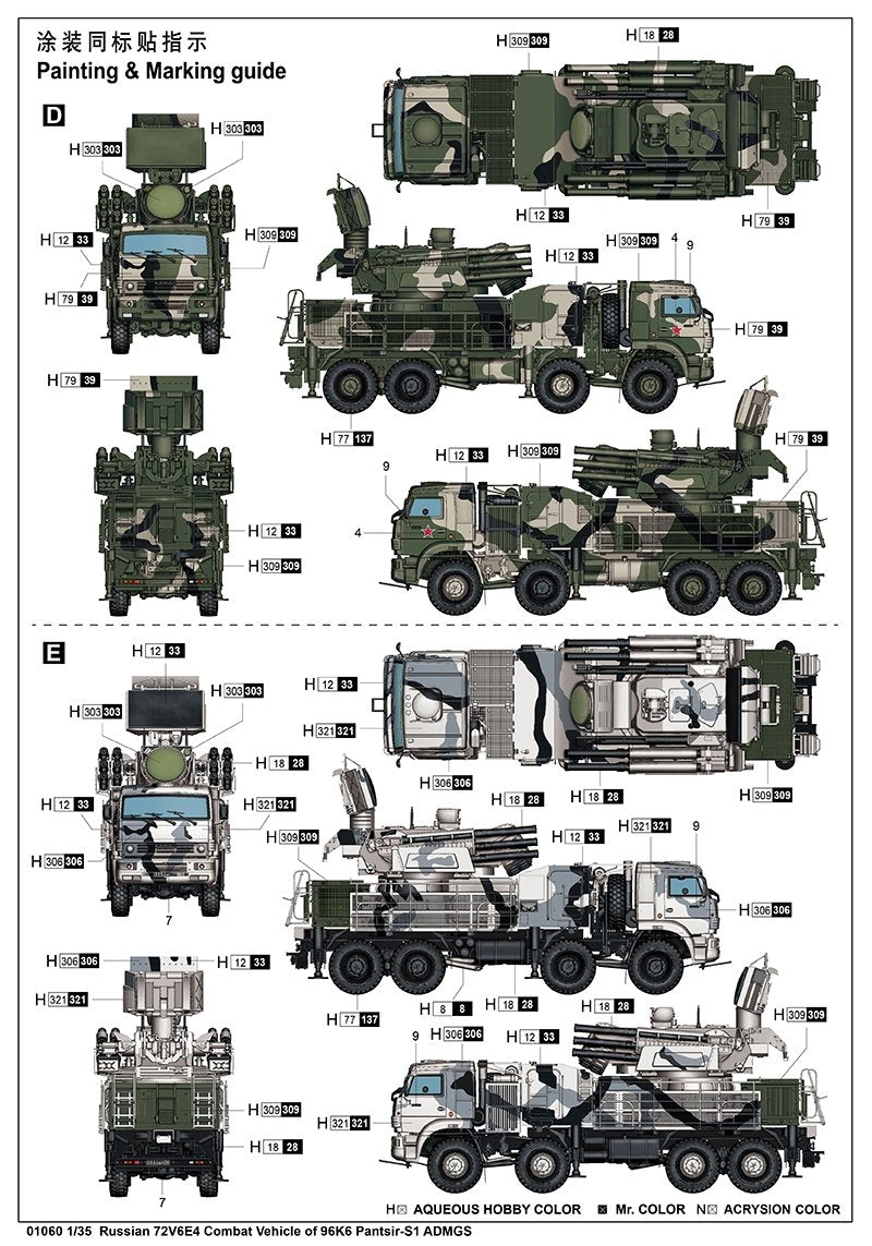 Trumpeter 01060 Véhicule de combat russe 72V6E4 de 96K6 Pantsir -S1 ADMGS 1/35 – image 6