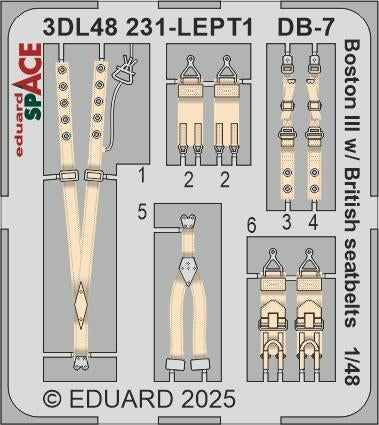Eduard 3DL48231 DB-7 Boston III avec ceintures de sécurité britanniques SPACE HK Models 1/48 – image 4