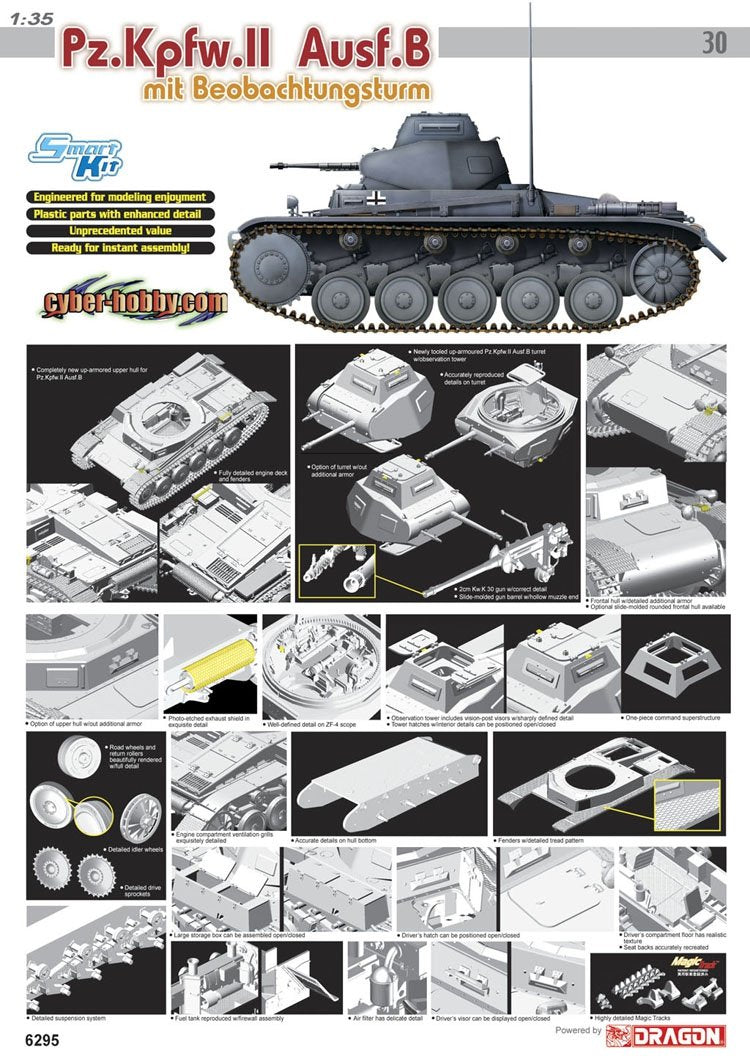 Cyber ​​​​Hobby 6295 Pz.Kpfw.II Ausf.B avec Beobachtungsturm (1/35)