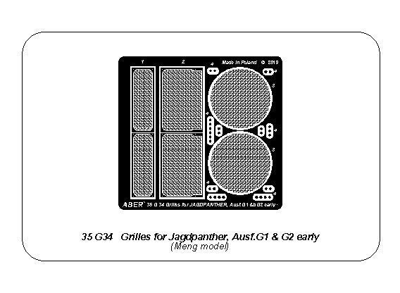 Aber 35G34 Grilles pour Jagdpanther Ausf.G1 précoce (Meng) 1/35