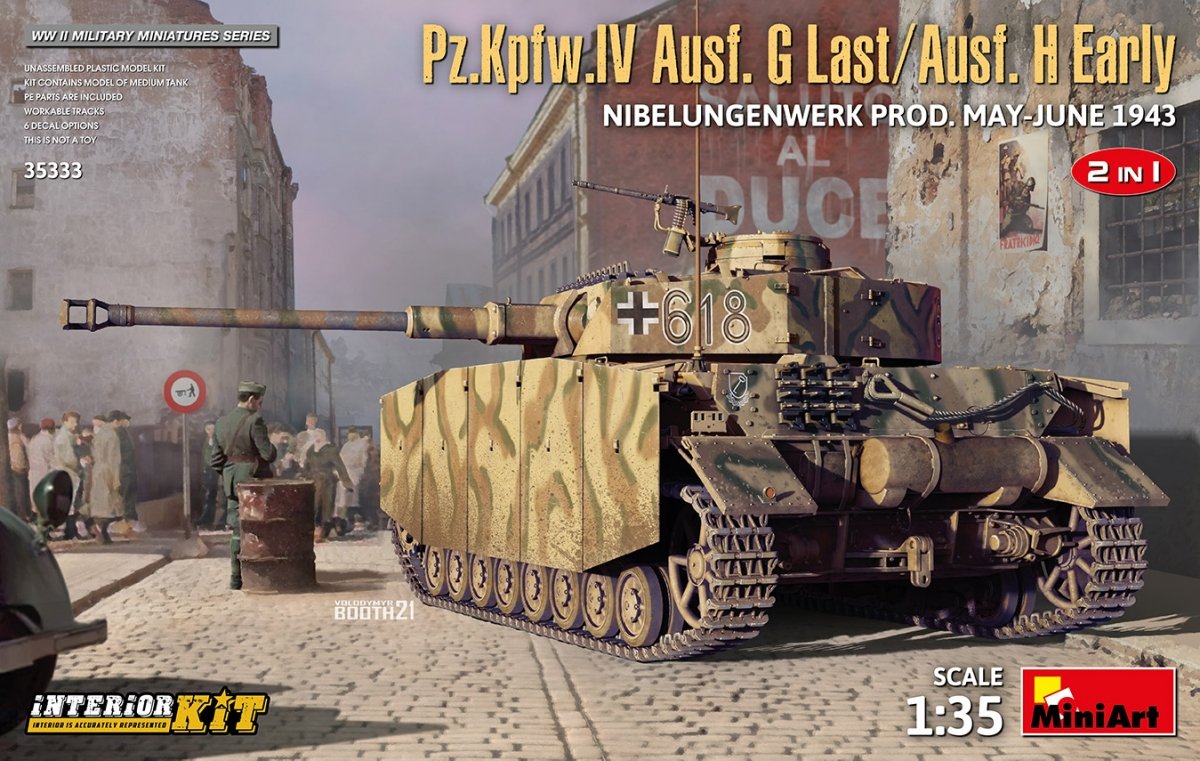 MiniArt 35333 Pz.Kpfw.IV Ausf. G Dernier/Ausf. H tôt. NIBELUNGENWERK PRODUIT EN MAI-JUIN 1943. KIT INTÉRIEUR 2 EN 1 1/35