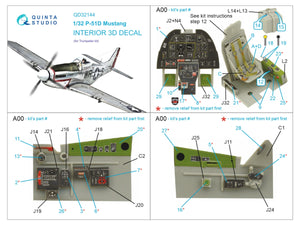 Intérieur imprimé en 3D et coloré sur papier décalcomanie Quinta Studio QD32144 P-51D Mustang (Trumpeter) 1/32 – Bild 2