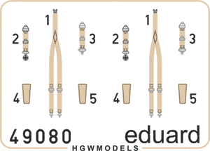 Ceintures de sécurité Eduard 49080 RAF fin de la Seconde Guerre mondiale SUPERFABRIC 1/48